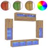 vidaXL TV-Schrankset Wandmontiert 6 pcs Artisan-Eiche Holzwerkstoff