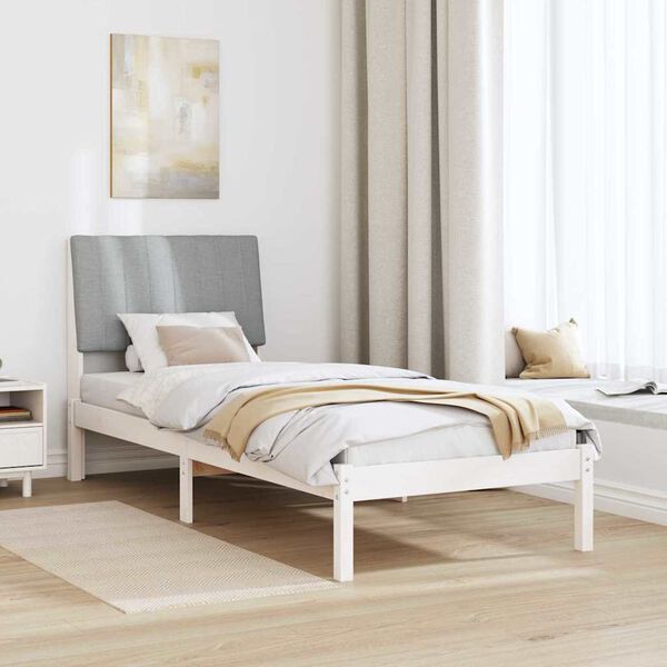 vidaXL Bettrahmen mit Kopfteil Wei&szlig; 80 x 200 cm Massives Kiefernholz