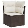 vidaXL Garten-Sofa-Set mit Kissen mit Speicher 9 pcs Braun Poly Rattan