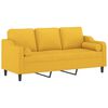 vidaXL 3-Sitzer-Sofa mit Kissen Hellgelb 180 cm Stoff