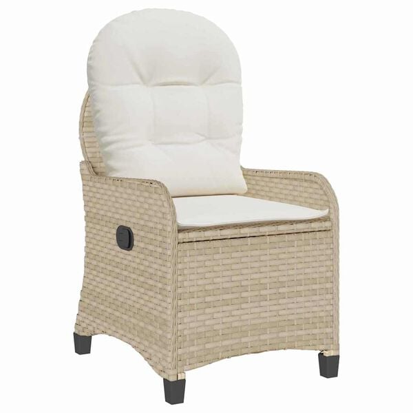 vidaXL Liegestuhl mit Kissen Beige 56 x 66 x 95 cm Poly-Rattan
