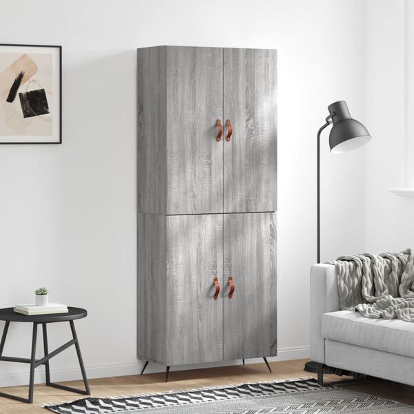 vidaXL Highboard Grau Sonoma 69,5x34x180 cm Holzwerkstoff