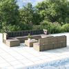 vidaXL 10-tlg. Garten-Lounge-Set mit Kissen Grau Poly Rattan