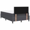 vidaXL LED Boxspringbett Dunkelgrau und Wei&szlig; 120 x 190 cm Cordstoff