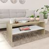 vidaXL Couchtisch Wei&szlig; und Sonoma-Eiche 100x40x40 cm Holzwerkstoff