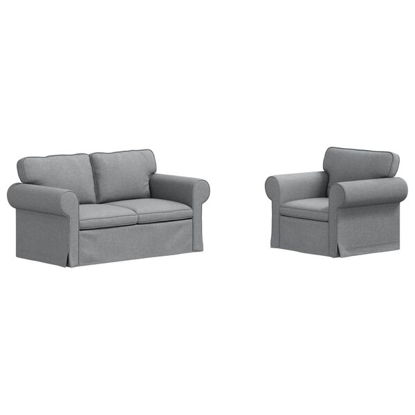 vidaXL Sofa 2 pcs Hellgrau