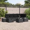 vidaXL Gartensofa-set mit Kissen 7 pcs Schwarz Poly-Rattan