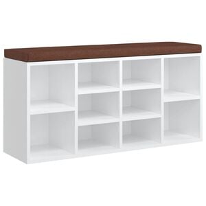 vidaXL Schuhbank Hochglanz-Wei&szlig; 103x30x48 cm Holzwerkstoff