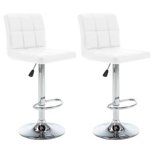 vidaXL Barhocker 2 Stk. Wei&szlig; Kunstleder