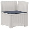 vidaXL 1-Sitzer Garten-Sofa mit Kissen Rattan-Look PP Wei&szlig;