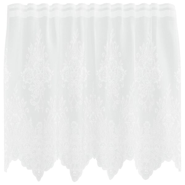 vidaXL Spitzenvorhang mit Vorh&auml;ngen Floral Wei&szlig; 80 x 150 cm Polyester