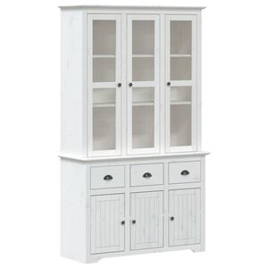vidaXL Highboard BODO Wei&szlig; 115,5x43x200,5 cm Massivholz Kiefer