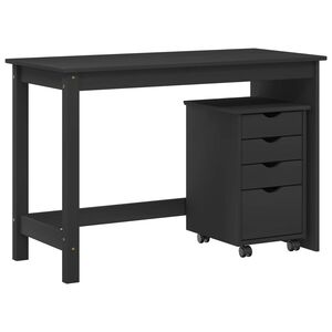 vidaXL Schreibtischschrank-Set 2 stk. Grau Massives Kiefernholz