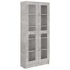 vidaXL Vitrinenschrank Betongrau 82,5x30,5x185,5 cm Holzwerkstoff