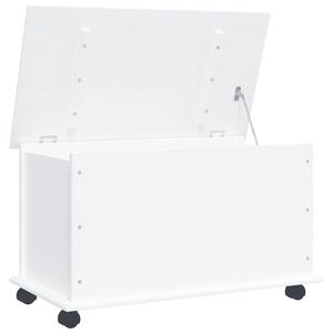 vidaXL Truhe mit Rollen ALTA Wei&szlig; 73x39,5x43 cm Massivholz Kiefer