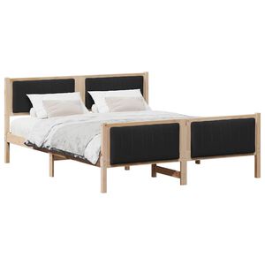 vidaXL Bettgestell Braun und Schwarz 150 x 200 cm Massivholz Kiefer
