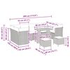 vidaXL Garten-Sofa-Set mit Kissen 10 pcs Schwarz und Creme