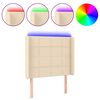 vidaXL LED Kopfteil Creme 83x16x118/128 cm Stoff