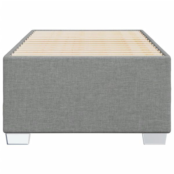 vidaXL Bettgestell ohne Matratze Hellgrau 90x190 cm Stoff