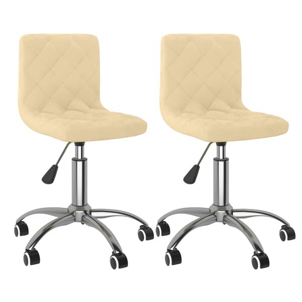 vidaXL Esszimmerst&uuml;hle 2 Stk. Drehbar Creme Samt