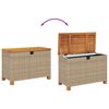 vidaXL Gartentruhe Beige 80x40x48 cm Poly Rattan Akazienholz