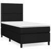 vidaXL Boxspringbett mit Matratze Schwarz 90x190 cm Stoff