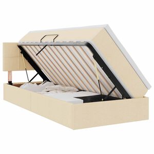 vidaXL Aufbewahrungsbett mit Matratze Creme 90 x 190 cm Holzwerkstoff