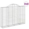 vidaXL Gabionen mit Hochbogen 10Stk. 200x30x140/160cm Verzinktes Eisen