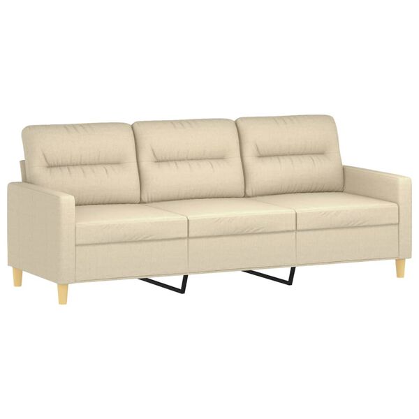 vidaXL 3-Sitzer-Sofa Creme 180 cm Stoff