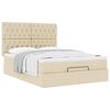 vidaXL Ottoman-Bett mit Matratze Creme 140x190 cm Stoff