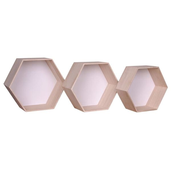 House Nordic 3-tlg. Regal-Set Eva Wei&szlig; und Natur