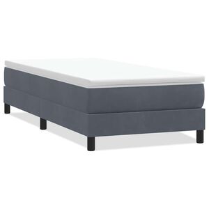 vidaXL Boxspringbett ohne Matratze Dunkelgrau 80x220 cm Samt