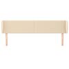 vidaXL Kopfteil mit Ohren Creme 183x23x78/88 cm Stoff