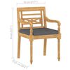 vidaXL 5-tlg. Garten-Essgruppe mit Kissen Massivholz Teak