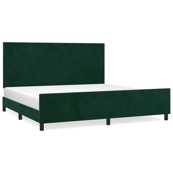 vidaXL Bettgestell ohne Matratze Dunkelgr&uuml;n 200x200 cm Samt