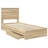 vidaXL Aufbewahrungsbett Sonoma-Eiche 90 x 200 cm Holzwerkstoff