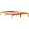 vidaXL Bettgestell mit Kopfteil ohne Matratze Wachsbraun 160x200 cm