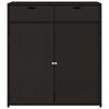 vidaXL Gartenschrank Schwarz 105x55x113 cm Poly Rattan