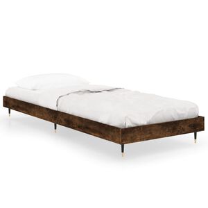 vidaXL Bettgestell ohne Matratze R&auml;uchereiche 75x190 cm Holzwerkstoff