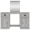 vidaXL Schminktisch mit Spiegel Grau Sonoma 130x50x132,5 cm