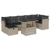 vidaXL 8-tlg. Garten-Sofagarnitur mit Kissen Hellgrau Poly Rattan