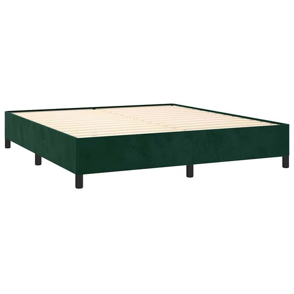 vidaXL Bettgestell ohne Matratze Dunkelgr&uuml;n 160x200 cm Samt