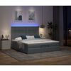 vidaXL Ottoman-Bett mit Matratze & LEDs Dunkelgrau 180x200 cm Stoff