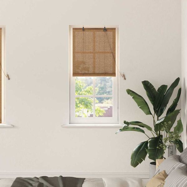 vidaXL Rollo mit Vorh&auml;ngen Braun 60 x 160 cm Bambus