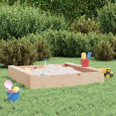 vidaXL Sandkasten mit Sitzen Quadratisch Massivholz Kiefer