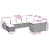 vidaXL 10-tlg. Garten-Sofagarnitur mit Kissen Beige Poly Rattan
