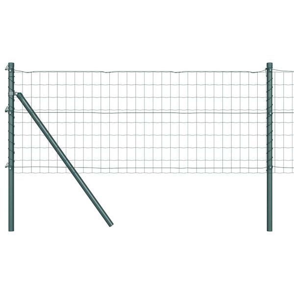 vidaXL Zaun mit Pfosten Gr&uuml;n 0,6 x 25 m Stahl und PVC