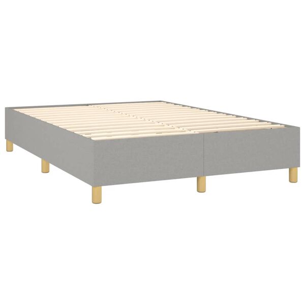 vidaXL Boxspringbettgestell Hellgrau 140x200 cm Stoff