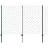 vidaXL Maschendrahtzaun mit Pfosten 25 x 1,6 m PVC-beschichteter Stahl