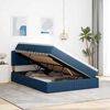 vidaXL Bett mit Stauraum und LED mit Matratze Blau 140 x 200 cm Stoff
